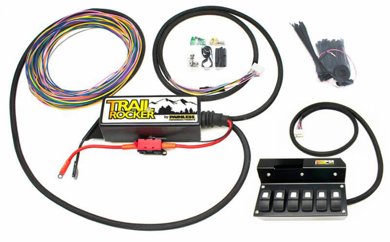 Painless (57003): Trail Rocker with Overhead Six-Switch Box for Jeep JK