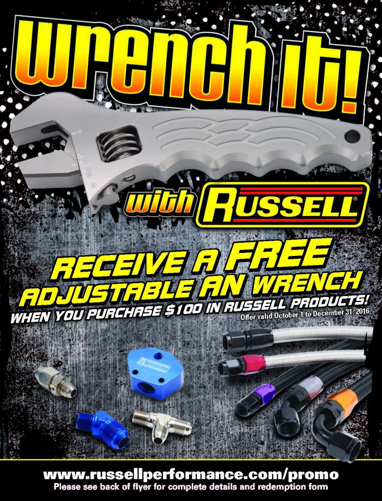 Russell Promotion: Get a FREE Adjustable AN Wrench