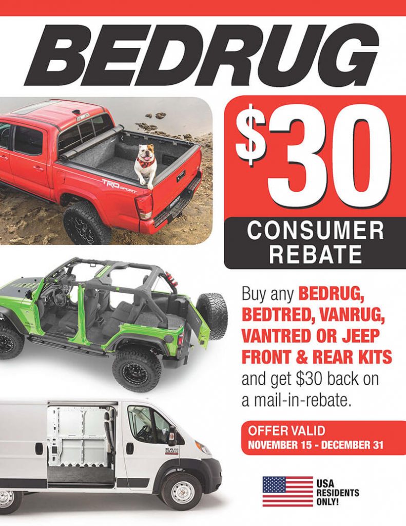 BedRug Promotion: $30 Rebate on Front and Rear Kits