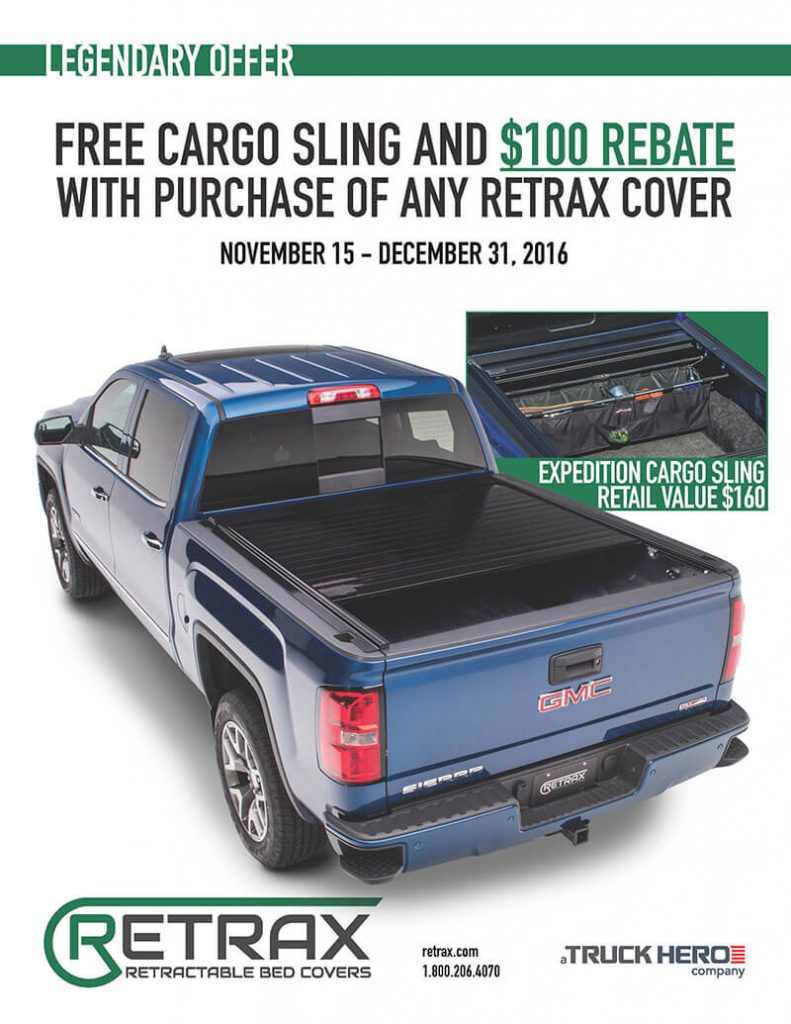 Retrax Promotion: Get $100 Back and a Free Cargo Sling