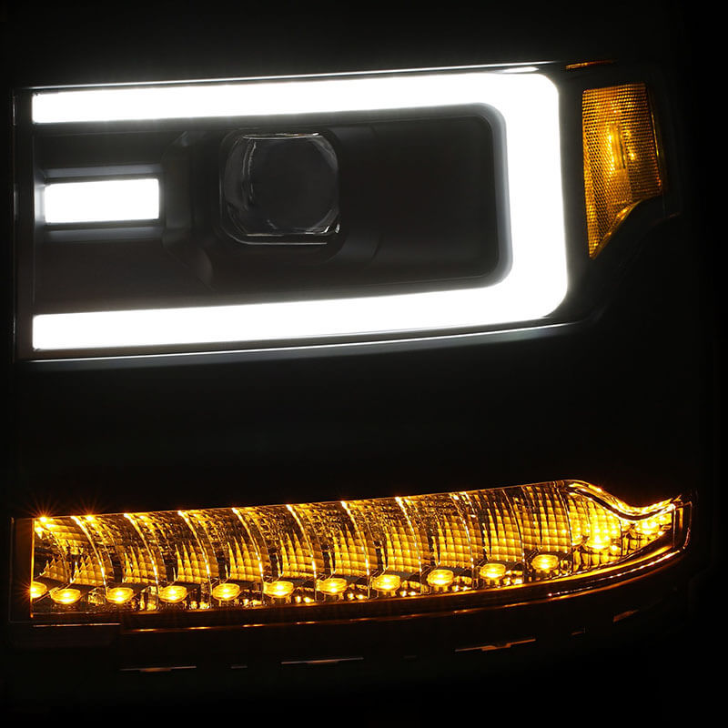 AnzoUSA Plank Style LED Projector Headlights for Silverado 1500