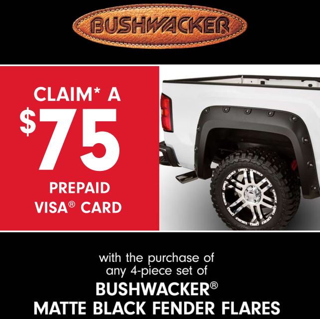 Bushwacker 75 Prepaid Card Matte Black Fender Flares