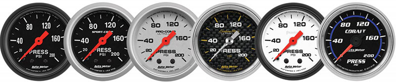 AutoMeter 200 PSI Mechanical Pressure Gauges