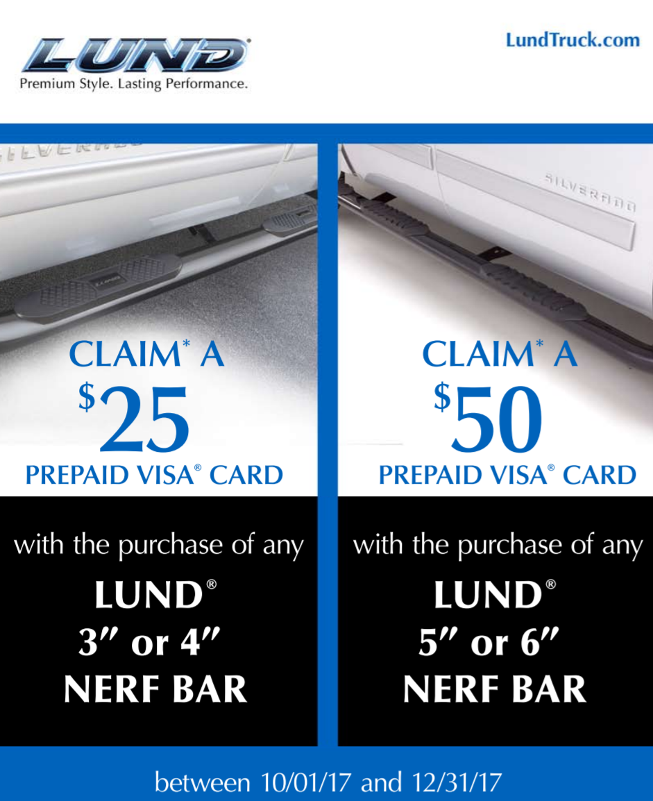 LUND Prepaid Card on Nerf Bars
