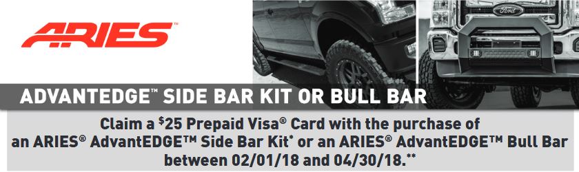ARIES 25 Card on AdvantEDGE Side Bar or Bull Bar Kits