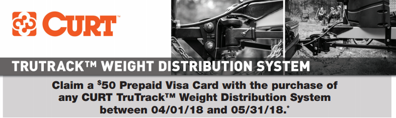CURT $50 Card on TruTrack Weight Distribution System