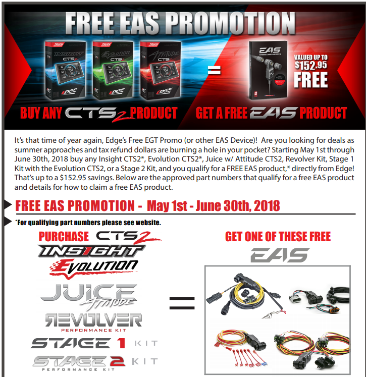 Edge Products Free EAS EGT Promotion