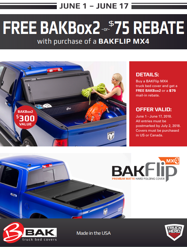 BAK Industries BAKBox2 or 75 Back with BAKFlip MX4 Purchase