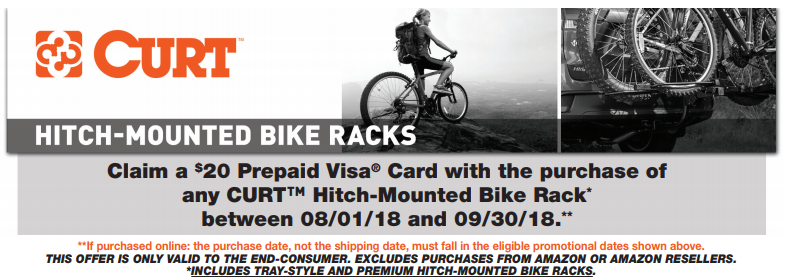 CURT 20 Prepaid Card on Hitch-Mounted Bike Racks