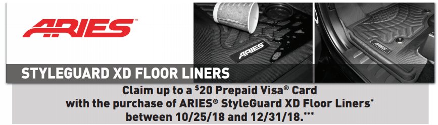 ARIES 20 Card on StyleGuard XD Floor Liners