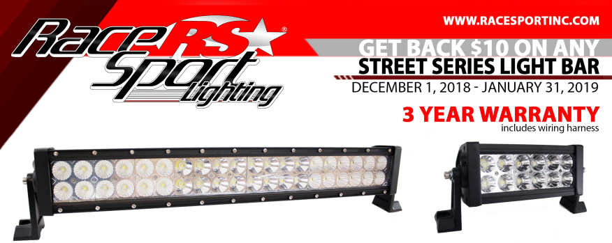 Race Sport Lighting $10 Back on Street Series Light Bars