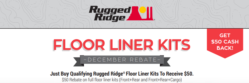 Rugged Ridge $50 Back on Floor Liner Kits