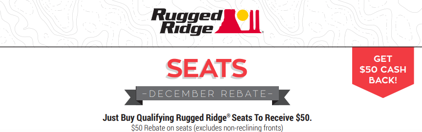 Rugged Ridge $50 Back on Seats