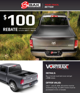 BAK Industries: Get $100 Back on Vortrak Truck Bed Covers