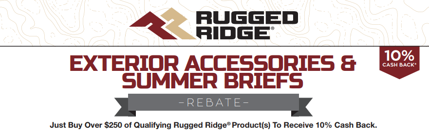 Rugged Ridge: Get 10% Back on Exterior Accessories and Summer Briefs
