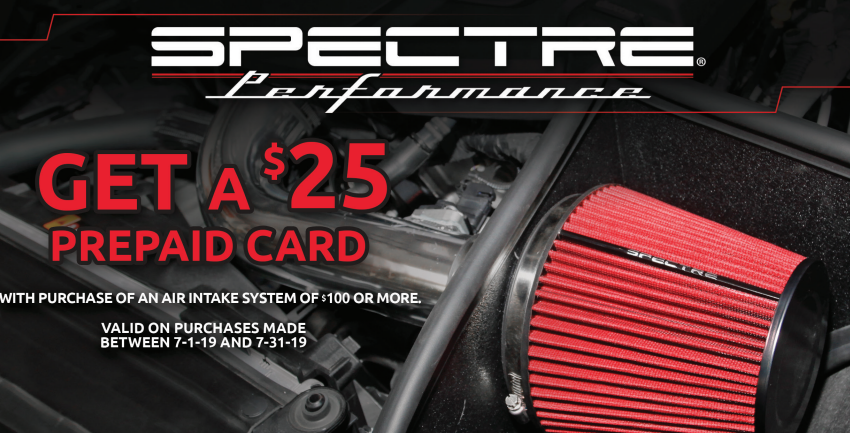 Spectre Performance: Get $25 Back on Air Intake System Purchases of $100 or More