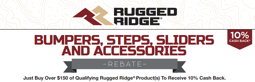 Rugged Ridge: Get 10% Back on Purchases of $150+ in Bumpers, Steps, Sliders, and Accessories