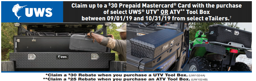 UWS: Get Up to $30 Back on UTV/ATV Toolboxes