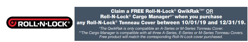 Roll-N-Lock: Get a Free* QwikRak or Cargo Manager with Tonneau Cover Purchase