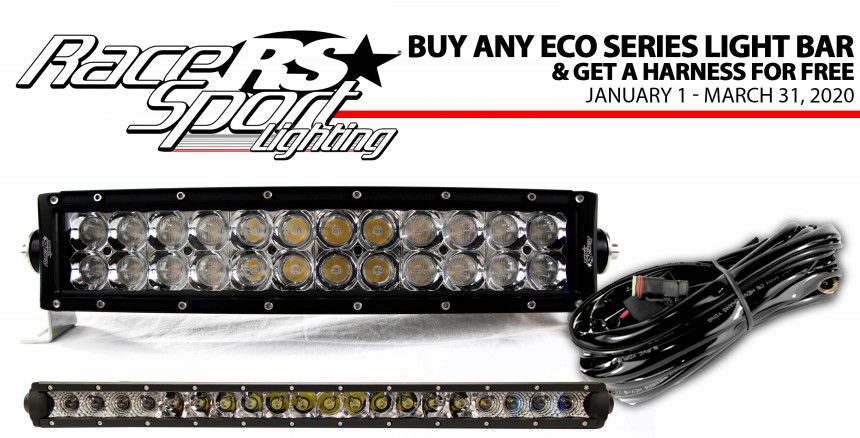 Race Sport Lighting: Get Free Harness with Qualifying Eco Series Light Bar Purchase