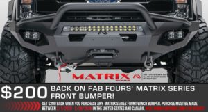 Fab Fours: Get $200 Back on Matrix Front Bumpers
