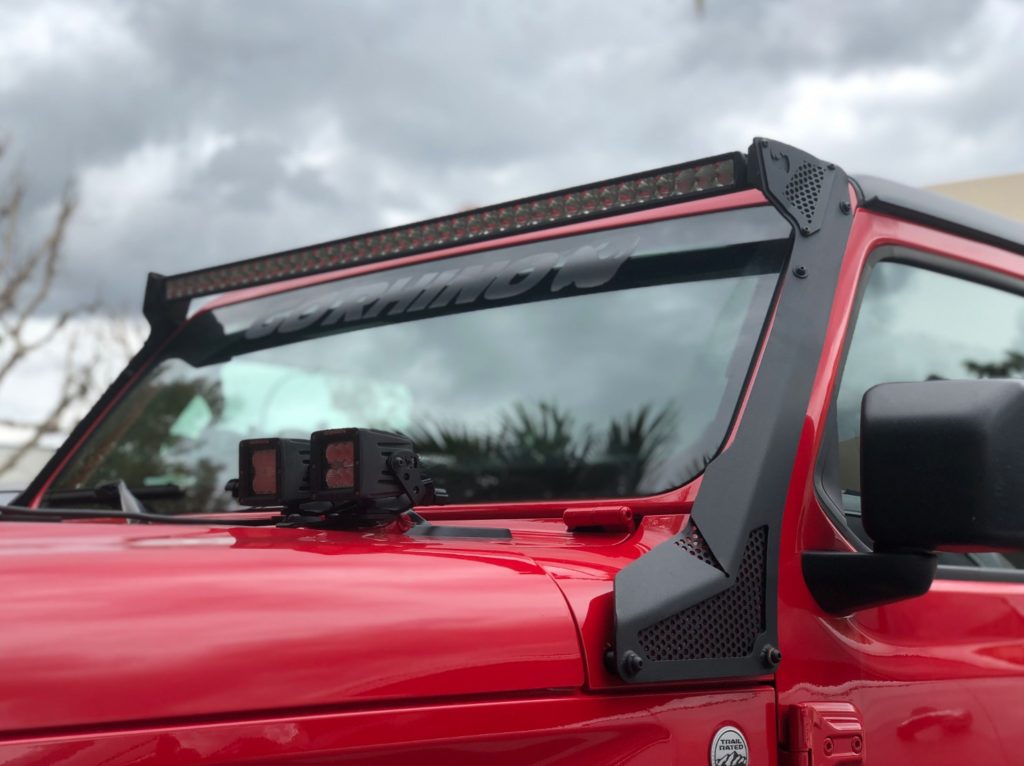 Go Rhino (730500T): XE Series Windshield Light Bar Mount for Jeep JL and JT