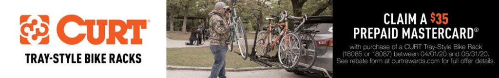 Claim Your Prepaid Mastercard with purchase of CURT Tray-Style Bike Rack